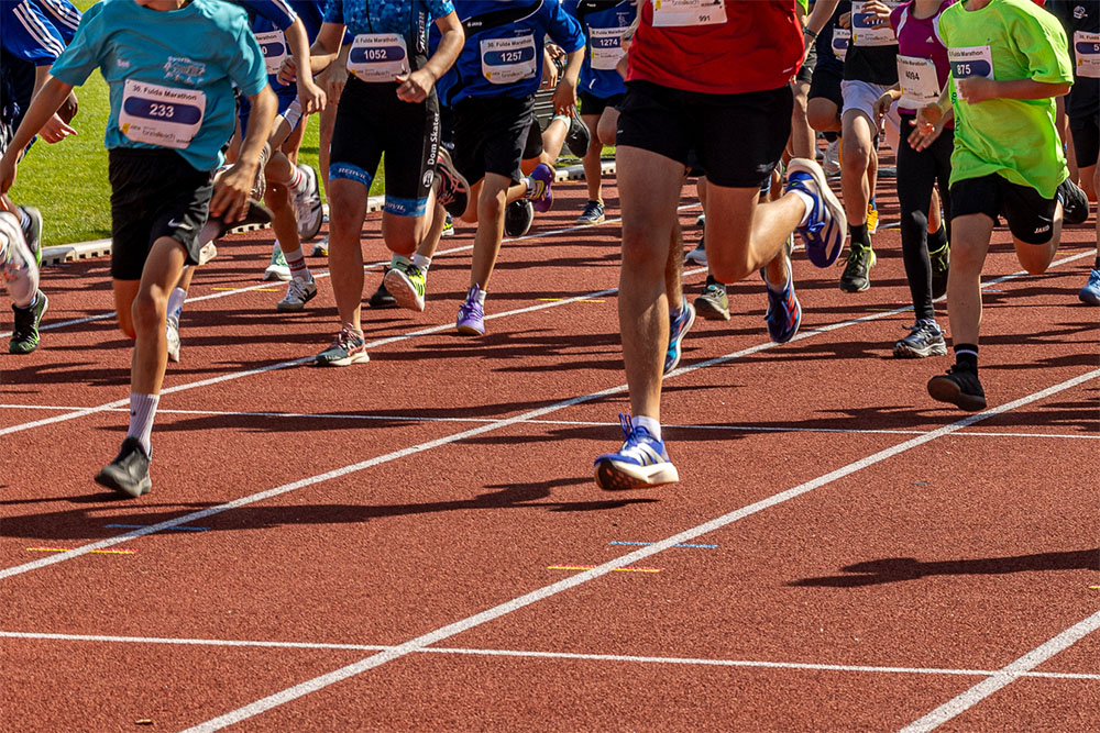 Start der Grundschüler beim Mini-Marathon des Fulda Marathons